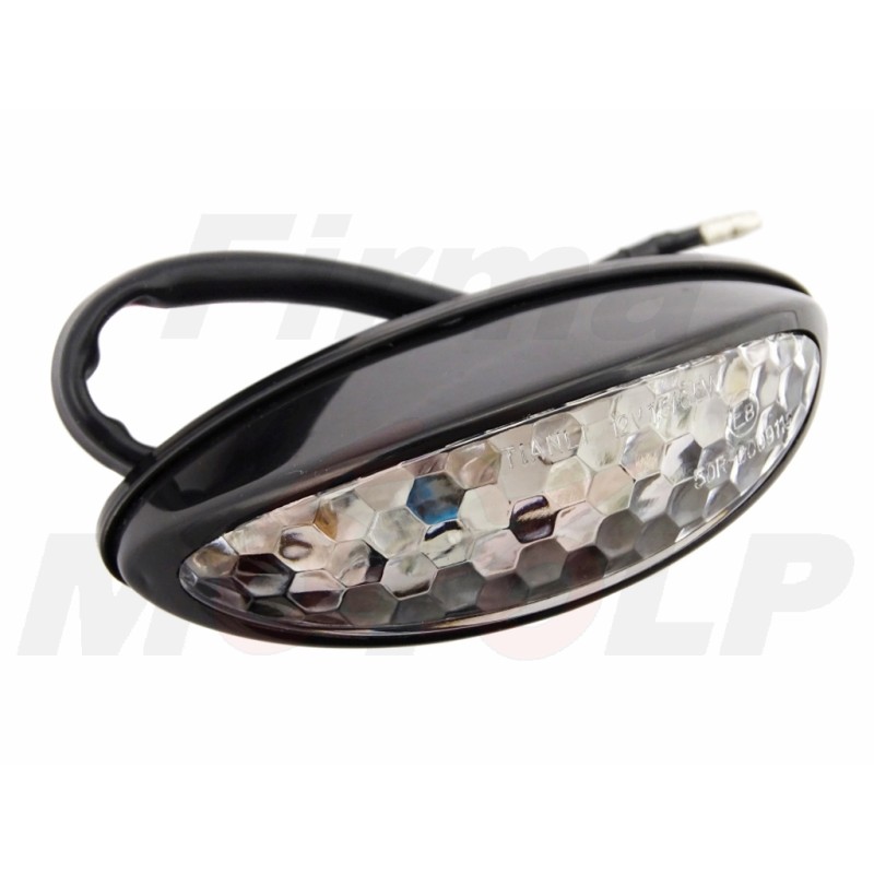 TYLNA LAMPA TYŁ LED UNIWERSALNA BIAŁA CZARNY POŁYSK HOMOLOGACJA E8