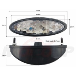 TYLNA LAMPA TYŁ LED UNIWERSALNA BIAŁA CZARNY POŁYSK HOMOLOGACJA E8