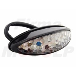 TYLNA LAMPA TYŁ LED UNIWERSALNA BIAŁA CZARNY POŁYSK HOMOLOGACJA E8