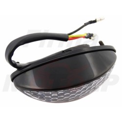 TYLNA LAMPA TYŁ LED UNIWERSALNA BIAŁA CZARNY POŁYSK HOMOLOGACJA E8