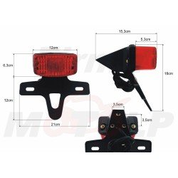 TYLNA LAMPA TYŁ DO MONTAŻU NA BŁOTNIK Z UCHWYTEM TABLICY REJESTRACYJNEJ 12V 21/5W