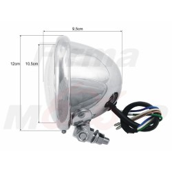 REFLEKTOR LIGHTBAR PRZEDNIA LAMPA PRZÓD HALOGEN 4,5 CALA CHROM METAL HOMOLOGACJA E11