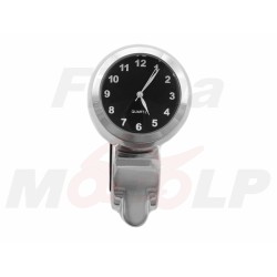 ZEGAREK MOTOCYKLOWY Z CZARNĄ TARCZĄ NA KIEROWNICĘ 22MM / 25,4MM 1 CAL