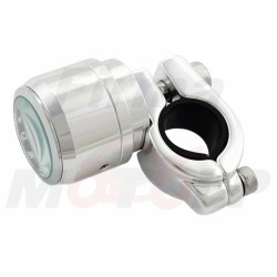 ZEGAREK MOTOCYKLOWY Z CZARNĄ TARCZĄ NA KIEROWNICĘ 22MM / 25,4MM 1 CAL