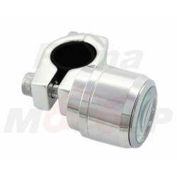 ZEGAREK MOTOCYKLOWY Z CZARNĄ TARCZĄ NA KIEROWNICĘ 22MM / 25,4MM 1 CAL