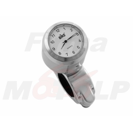 ZEGAREK MOTOCYKLOWY Z BIAŁĄ TARCZĄ NA KIEROWNICĘ 22MM / 25,4MM 1 CAL
