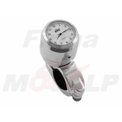ZEGAREK MOTOCYKLOWY Z BIAŁĄ TARCZĄ NA KIEROWNICĘ 22MM / 25,4MM 1 CAL