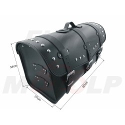 DUŻY TYLNY CENTRALNY KUFER TYŁ SKÓRZANY 48L 60CM - 2 KASKI BLOKADA NA ZAMEK