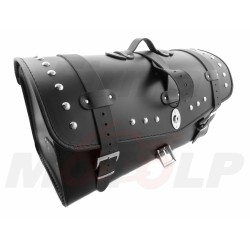 DUŻY TYLNY CENTRALNY KUFER TYŁ SKÓRZANY 48L 60CM - 2 KASKI BLOKADA NA ZAMEK