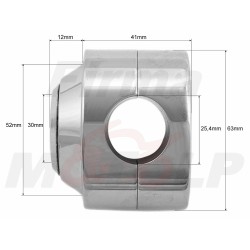 ZEGAREK MOTOCYKLOWY CHROM METAL BUSOLA Z BIAŁĄ TARCZĄ NA KIEROWNICĘ 25,4MM 1 CAL CALOWĄ