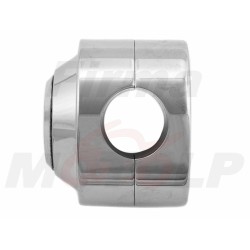 ZEGAREK MOTOCYKLOWY CHROM METAL BUSOLA Z BIAŁĄ TARCZĄ NA KIEROWNICĘ 25,4MM 1 CAL CALOWĄ