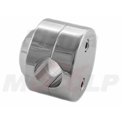 ZEGAREK MOTOCYKLOWY CHROM METAL BUSOLA Z BIAŁĄ TARCZĄ NA KIEROWNICĘ 25,4MM 1 CAL CALOWĄ
