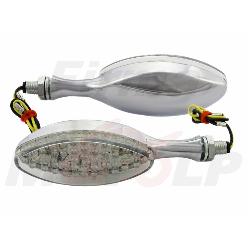 MIGACZE KIERUNKOWSKAZY KIERUNKI CLEAR LED 44 DIODY CHROM HOMOLOGACJA E11