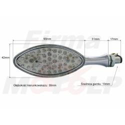 MIGACZE KIERUNKOWSKAZY KIERUNKI CLEAR LED 44 DIODY CHROM HOMOLOGACJA E11