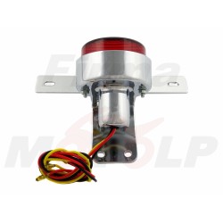 TYLNA LAMPA TYŁ NA BŁOTNIK BOBBER CAFE RACER CHROM METAL Z UCHWYTEM TABLICY REJESTRACYJNEJ