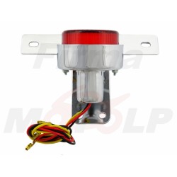 TYLNA LAMPA TYŁ NA BŁOTNIK BOBBER CAFE RACER CHROM METAL Z UCHWYTEM TABLICY REJESTRACYJNEJ