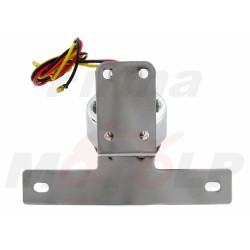 TYLNA LAMPA TYŁ NA BŁOTNIK BOBBER CAFE RACER CHROM METAL Z UCHWYTEM TABLICY REJESTRACYJNEJ