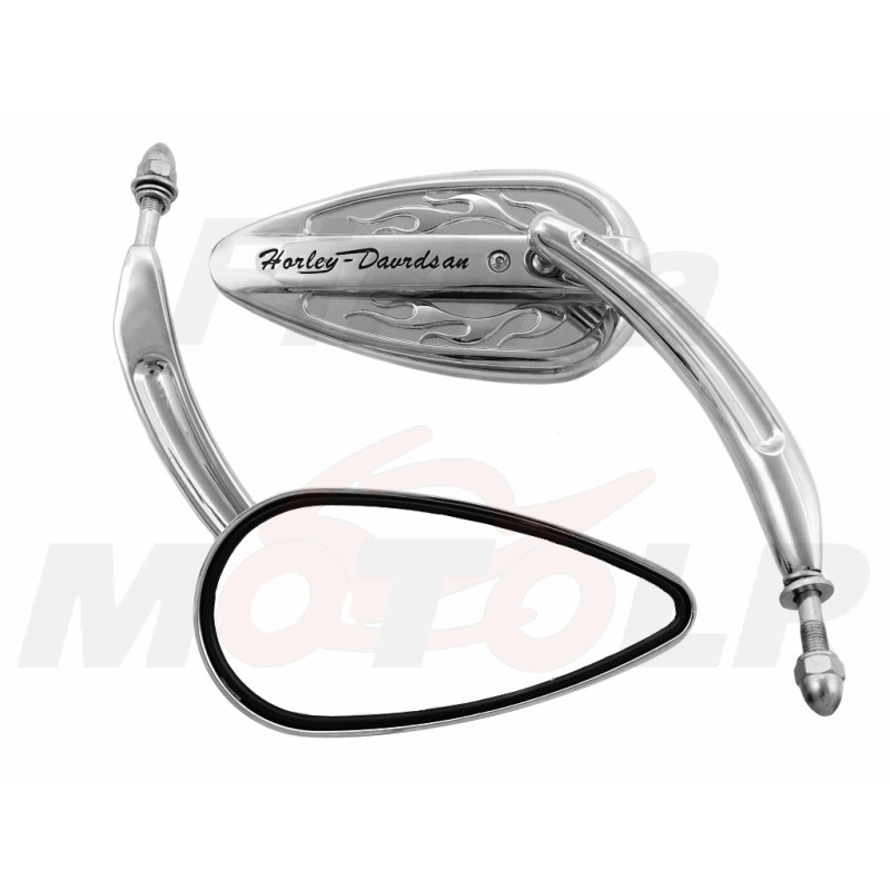 LUSTRA LUSTERKA CHROMOWANE METALOWE HARLEY DAVIDSON HD H-D GWINT 8MM