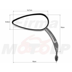 LUSTRA LUSTERKA CHROMOWANE METALOWE HARLEY DAVIDSON HD H-D GWINT 8MM