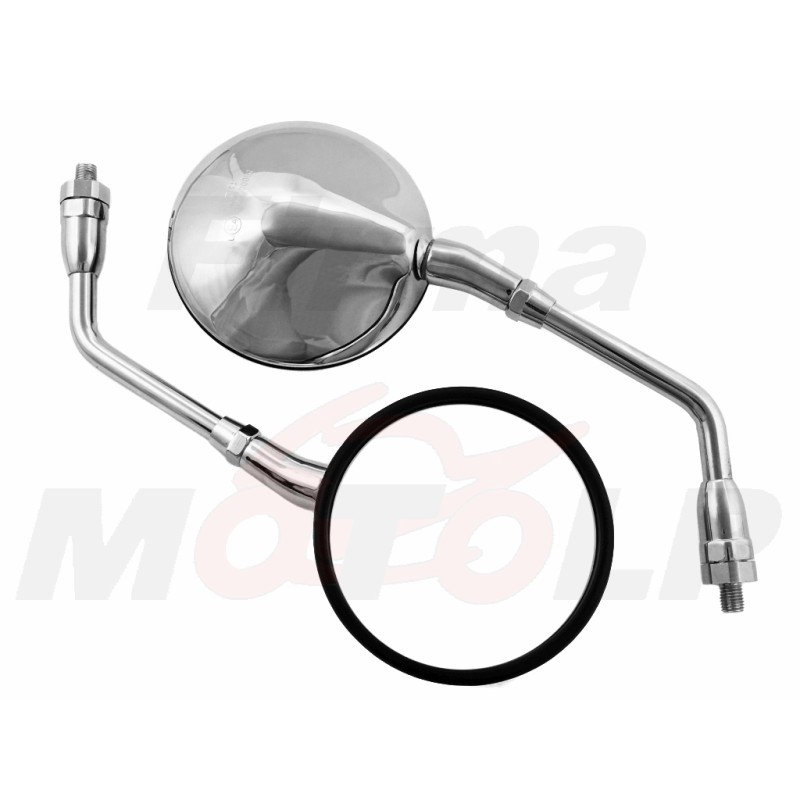 LUSTRA LUSTERKA CHROM METAL M10 10MM CHOPPER DRAG KLASYK HOMOLOGACJA E4