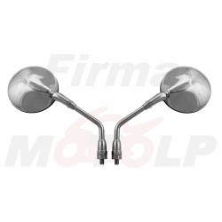LUSTRA LUSTERKA CHROM METAL M10 10MM CHOPPER DRAG KLASYK HOMOLOGACJA E4