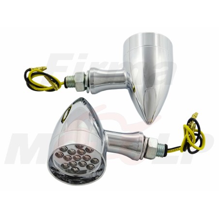 KIERUNKOWSKAZY MIGACZE CHROMOWANE METALOWE LEDOWE 12V 1W HOMOLOGACJA E11
