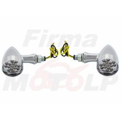 KIERUNKOWSKAZY MIGACZE CHROMOWANE METALOWE LEDOWE 12V 1W HOMOLOGACJA E11