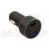 CZARNA ŁADOWARKA POD GNIAZDO ZAPALNICZKI 2x USB QC 3.0 12V / 24V + WOLTOMIERZ