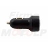 CZARNA ŁADOWARKA POD GNIAZDO ZAPALNICZKI 2x USB QC 3.0 12V / 24V + WOLTOMIERZ