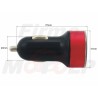 CZERWONA ŁADOWARKA POD GNIAZDO ZAPALNICZKI 2x USB QC 3.0 12V / 24V + WOLTOMIERZ
