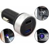 SREBRNA ŁADOWARKA POD GNIAZDO ZAPALNICZKI 2x USB QC 3.0 12V / 24V + WOLTOMIERZ