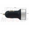SREBRNA ŁADOWARKA POD GNIAZDO ZAPALNICZKI 2x USB QC 3.0 12V / 24V + WOLTOMIERZ