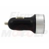 SREBRNA ŁADOWARKA POD GNIAZDO ZAPALNICZKI 2x USB QC 3.0 12V / 24V + WOLTOMIERZ