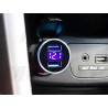SREBRNA ŁADOWARKA POD GNIAZDO ZAPALNICZKI 2x USB QC 3.0 12V / 24V + WOLTOMIERZ