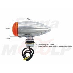 KIERUNKOWSKAZY KIERUNKI MIGACZE CHROMOWANE METALOWE Z WYTŁOCZENIAMI 12V 23W