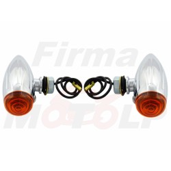 KIERUNKOWSKAZY KIERUNKI MIGACZE CHROMOWANE METALOWE Z WYTŁOCZENIAMI 12V 23W