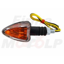 KIERUNKOWSKAZY MIGACZE CZARNE Z BIAŁYM KLOSZEM KRÓTKIE GUMOWE RAMIĘ 12V 23W