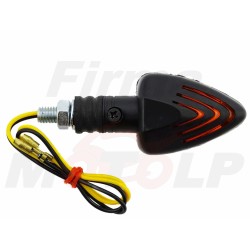 KIERUNKOWSKAZY MIGACZE CZARNE Z BIAŁYM KLOSZEM KRÓTKIE GUMOWE RAMIĘ 12V 23W