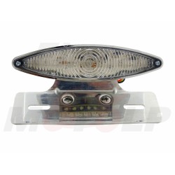 TYLNA LAMPA TYŁ LED LEDOWA NA BŁOTNIK BIAŁA CHROMOWANA HOMOLOGACJA E11