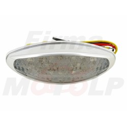 TYLNA LAMPA TYŁ LED LEDOWA BIAŁA CHROMOWANA 12V 1W/0,3W HOMOLOGACJA E11