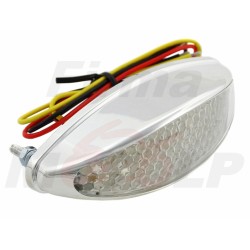 TYLNA LAMPA TYŁ LED LEDOWA BIAŁA CHROMOWANA 12V 1W/0,3W HOMOLOGACJA E11