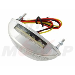 TYLNA LAMPA TYŁ LED LEDOWA BIAŁA CHROMOWANA 12V 1W/0,3W HOMOLOGACJA E11