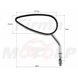 LUSTRA LUSTERKA CHROM / SREBRNE METAL ZWYKŁE HARLEY DAVIDSON HD H-D M8 8MM