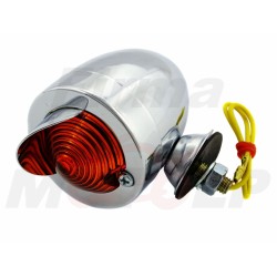 MINI LIGHTBARY Z DASZKIEM METAL CHROM CZERWONE TYLNE ŚWIATŁA TYŁ JAJKO