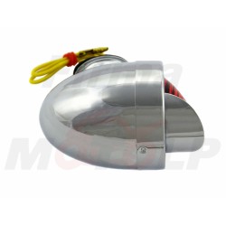 MINI LIGHTBARY Z DASZKIEM METAL CHROM CZERWONE TYLNE ŚWIATŁA TYŁ JAJKO