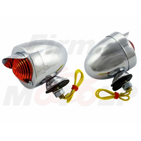 MINI LIGHTBARY Z DASZKIEM METAL CHROM CZERWONE TYLNE ŚWIATŁA TYŁ JAJKO