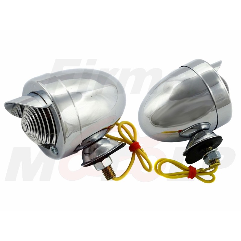 MINI LIGHTBARY Z DASZKIEM METAL CHROM BIAŁY KLOSZ KIERUNKOWSKAZY JAJKO