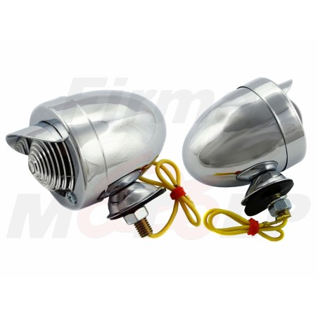 MINI LIGHTBARY Z DASZKIEM METAL CHROM BIAŁY KLOSZ KIERUNKOWSKAZY JAJKO