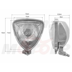 REFLEKTORY LIGHTBARY PRZEDNIE LAMPY PRZÓD TRÓJKĄTNE METAL CHROM H3 12V 55W