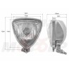REFLEKTORY LIGHTBARY PRZEDNIE LAMPY PRZÓD TRÓJKĄTNE METAL CHROM H3 12V 55W